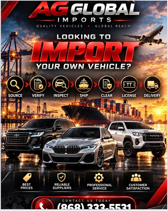 AG Global Imports vehicle sourcing, shipping and delivery promotion